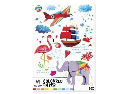 Värilliset paperit 50 kpl (110 GSM)