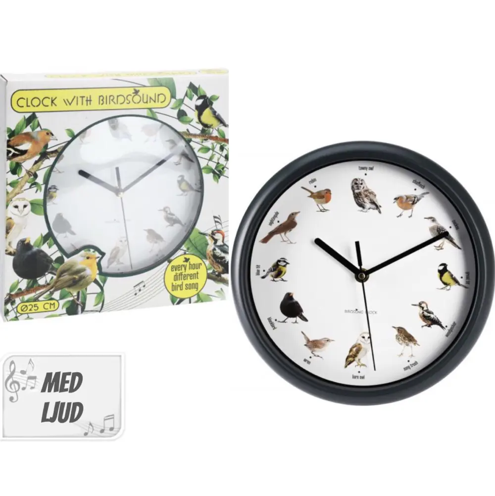 Seinäkello lintujen äänillä