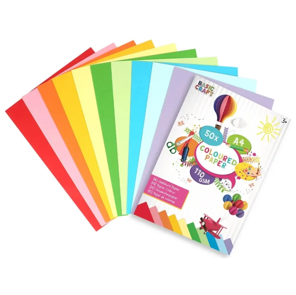 Värilliset paperit 50 kpl (110 GSM)