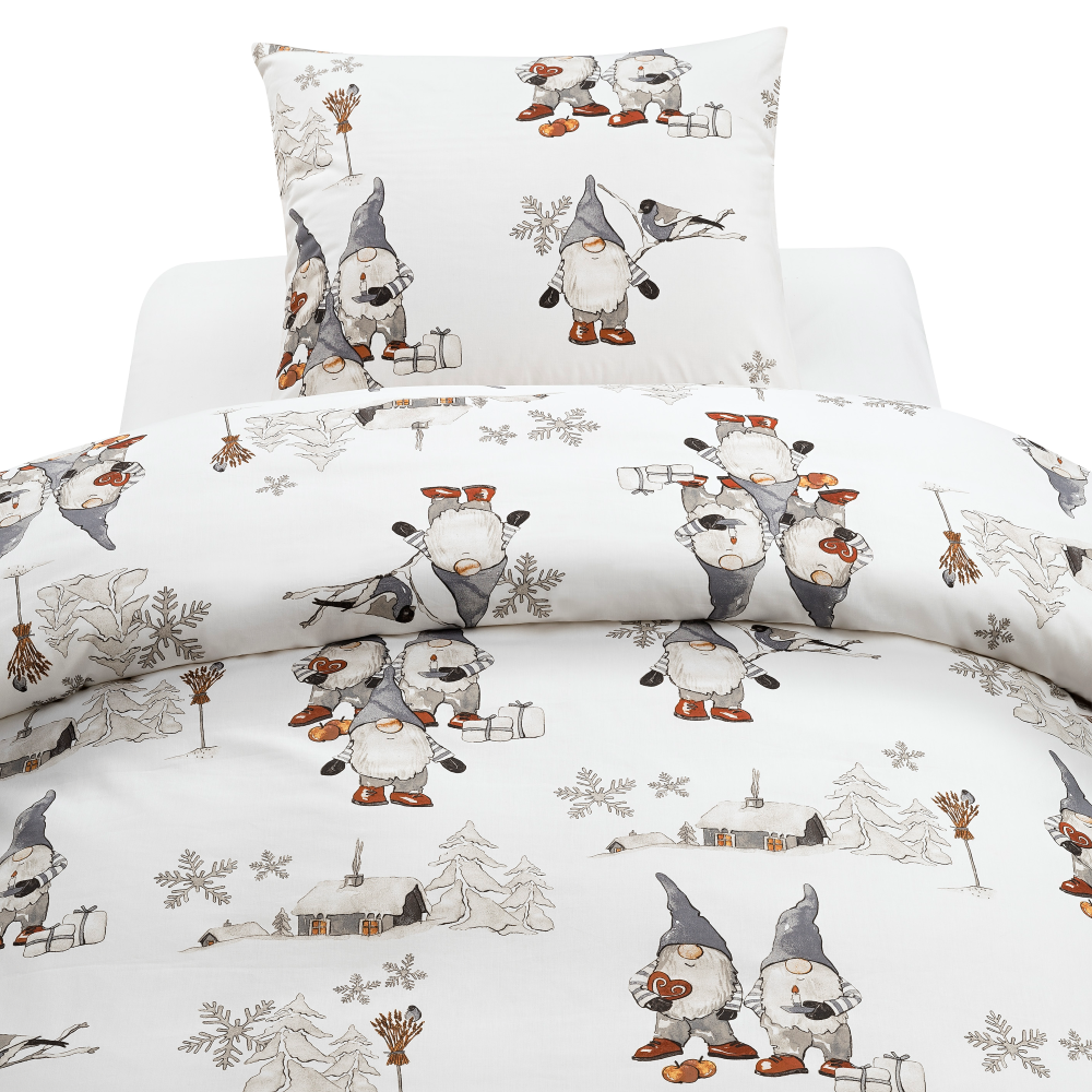 Pussilakanasetti - Frosty Christmas (harmaa)