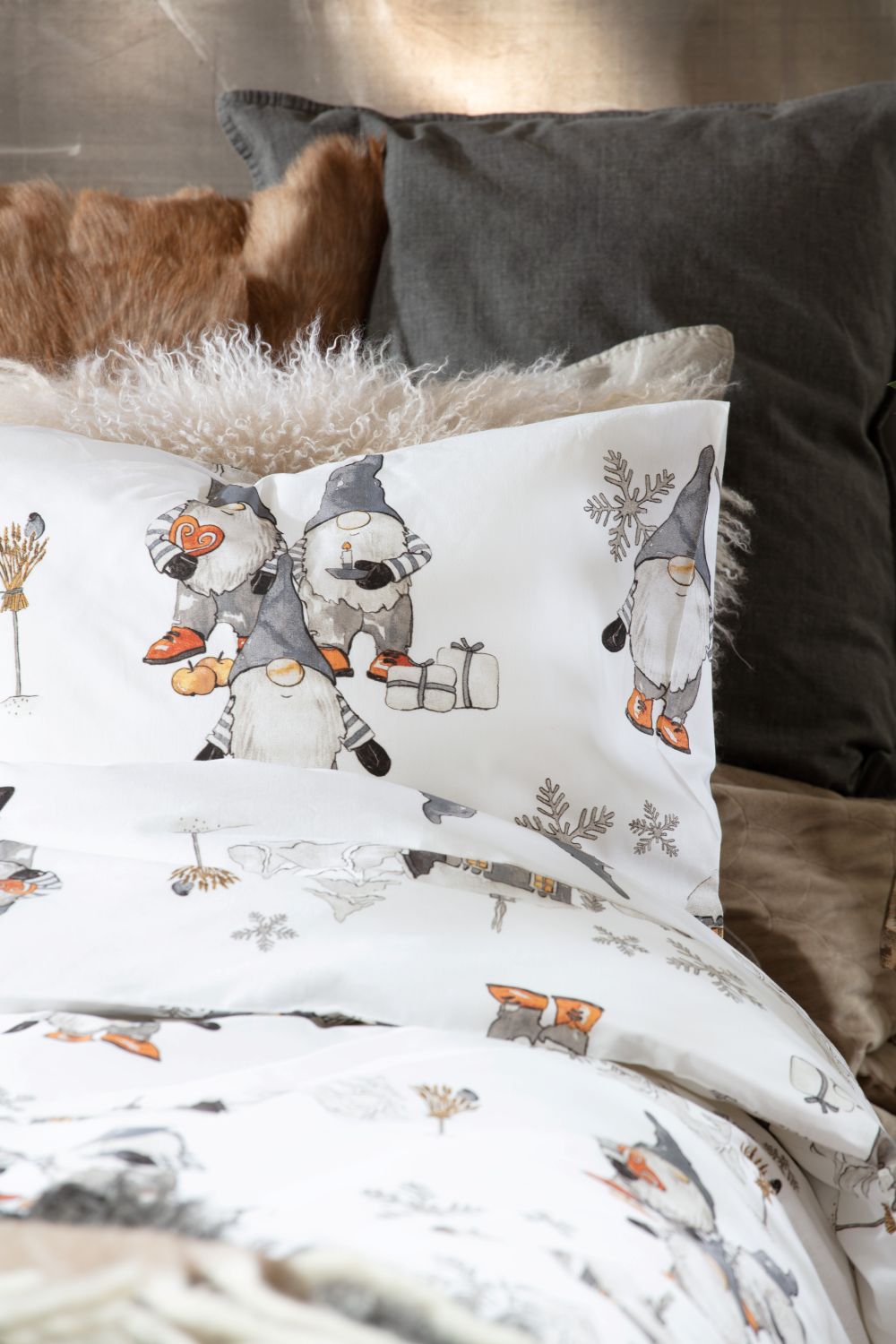 Pussilakanasetti - Frosty Christmas (harmaa)