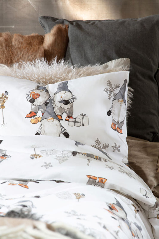 Pussilakanasetti - Frosty Christmas (harmaa)